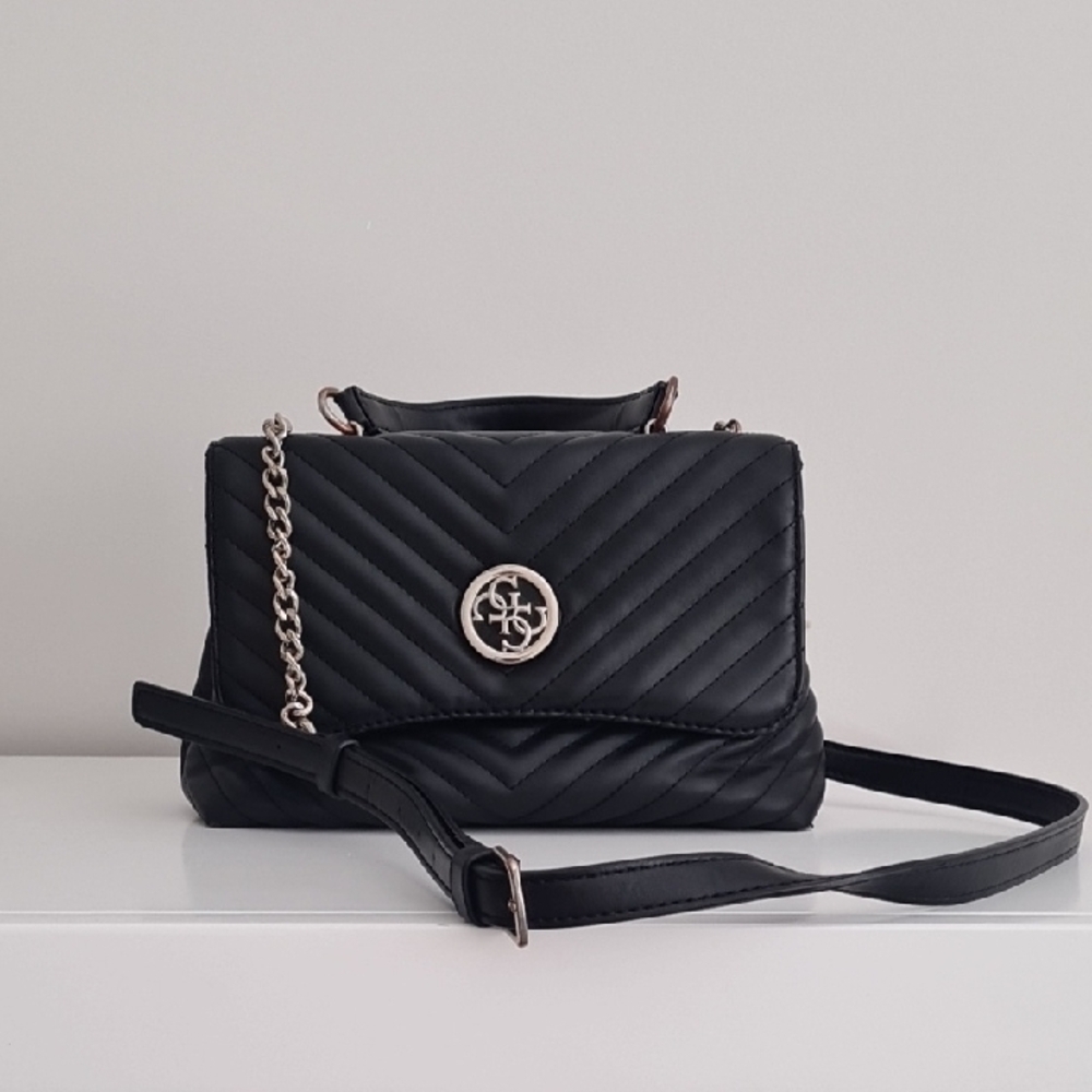 Guess Black Quilted Crossbody Bag